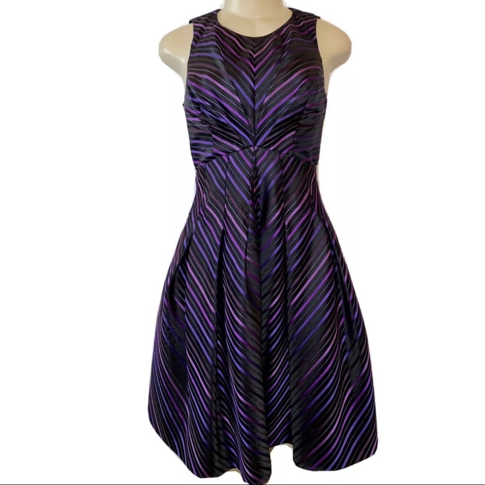 Jill Stuart Dress S 4 NWT Purple Black Puff Skirt